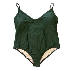 NWT J.Crew Women’s Scoop Neck One Piece Swimsuit Green Size 24